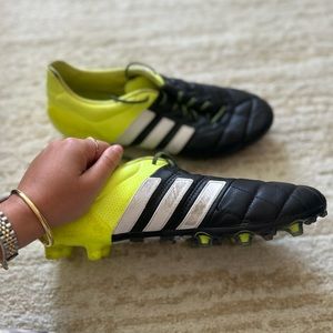 Adidas Ace 15.1 FG Men's Soccer Cleats Leather Size 10 Black/Yellow B32181